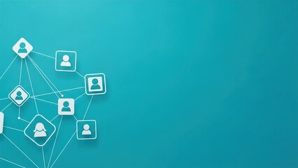 Digital network nodes connected futuristic technology background teal gradient