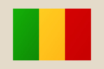Fototapeta premium Flag of Mali vector icon illustrated in a simple flat style, a patriotic symbol for the West African nation.