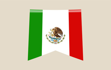 Patriotic Mexican flag banner vector hanging as a festive decoration for national holiday Independence Day celebrations.