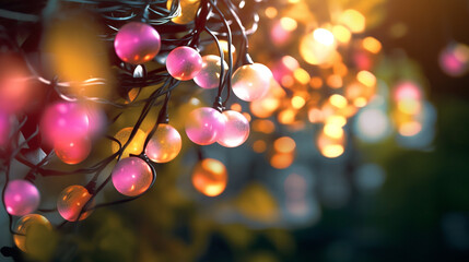 Golden Bokeh Lights and Sparkling Orbs Create a Warm Abstract Night Scene for Visual Marketing