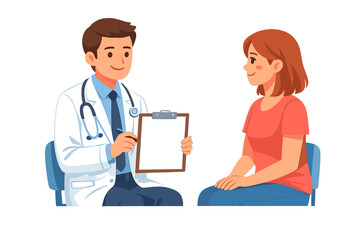 Obraz premium Doctor and patient in a consultation at a clinic discussing health issues and treatment options in a friendly setting during daytime