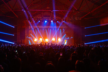 Live Music Performance With Fire And Pyro Effects