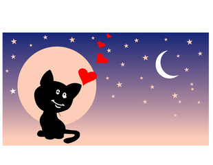 CHATONS AU CLAIR DE LUNE