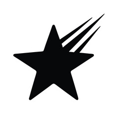 Fototapeta premium A dynamic black shooting star icon with three trailing lines