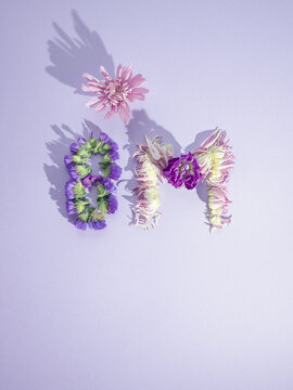 Floral 8m symbol for women's day celebration