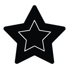 Obraz premium Double Star Design Shining Brightly in Black and White Outline