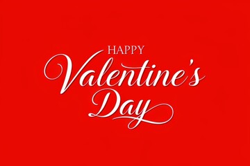 Fototapeta premium Elegant red valentine's day greeting card with script font text