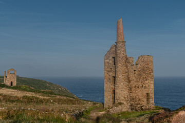 Naklejka premium Botallack tin mines in Cornwall, UK