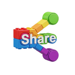 Fototapeta premium Share icon made of toy blocks