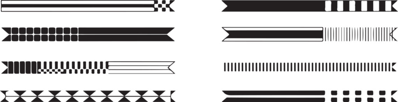 ribbon abstract stripe motifs horizontal graphic elements for design
