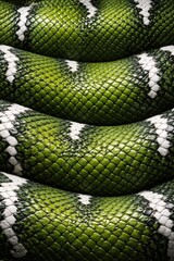 Obraz premium Emerald Tree Boa Snake Skin Scales Seamless Pattern. Snake skin texture isolated. Close-up snake scales. Reptile skin snake pattern texture. Detailed snake skin close-up. Snake design texture.