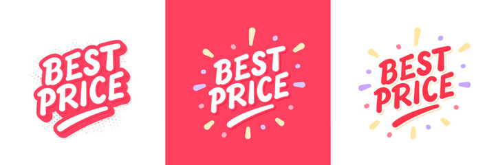 Best Price vector lettering sticker set