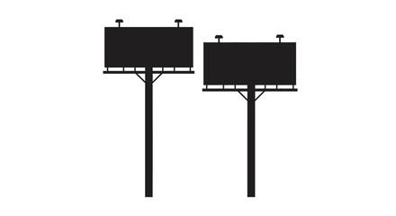 Obraz premium Black billboards against a white background a striking silhouette