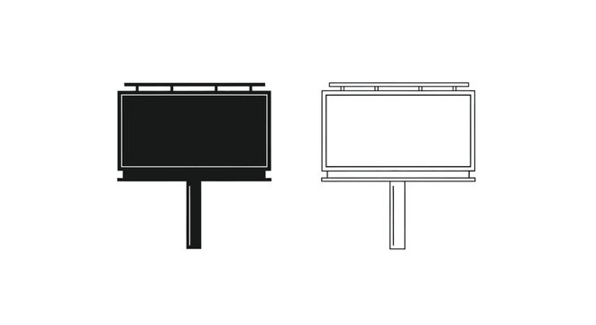 Two blank billboard designs one dark and one light shown as a silhouette