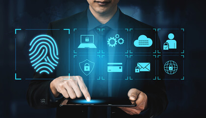 System for safeguarding digital identity using fingerprint authentication, encryption, and secure...