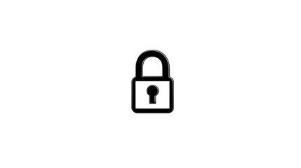 Naklejka premium Lock icon security symbol privacy concept simple black padlock illustration isolated on transparency background minimal design protection safe secure access digital safety vector graphic