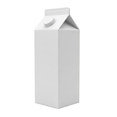 White milk carton isolated on transparent background
