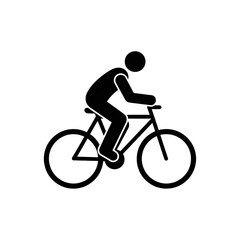 Obraz premium Biker Silhouette Riding Bicycle - Professional Cyclist Sports Performance and Healthy Lifestyle Vector Illustration