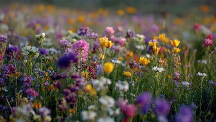 Obraz premium Vibrant Wildflower Meadow in Full Bloom