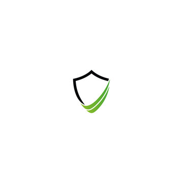 Protected shield logo icon flat vector design