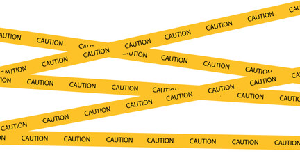 Safety Caution tapes. Yellow warning tapes. Abstract stripes for police, traffic accidents, and construction sites. Danger tape.