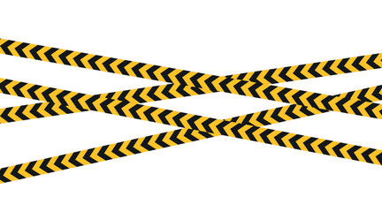 Safety Caution tapes. Yellow warning tapes. Abstract stripes for police, traffic accidents, and construction sites. Danger tape.