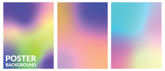 Abstract colorful background with gradient poster set with empthy space