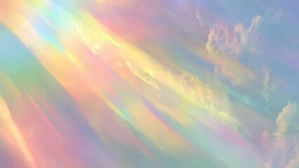 Fototapeta premium Iridescent pastel sky with clouds