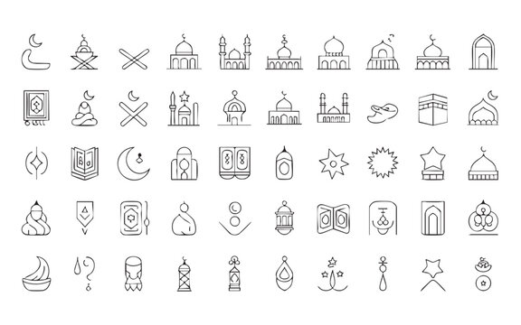 Ramada hotel building simple line icon