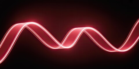 Vibrant red neon wave