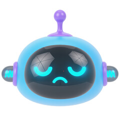 Cute Chatbot 3d render icon in cartoon plastic style minimal isolated on transparent white background	
