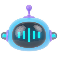 Loading Chatboat 3d render icon in cartoon plastic style minimal isolated on transparent white background	
