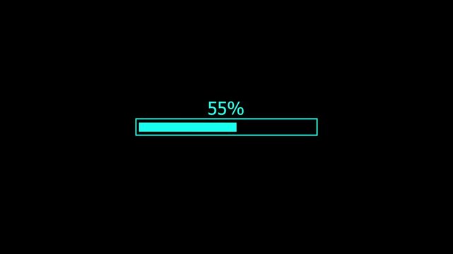 abstract loading icon animation with progress bar futuristic percentage loading bar 0 to 100 percent 4k