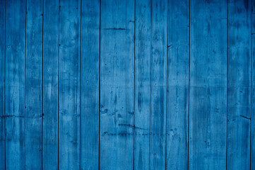 Naklejka premium Blue wood background, abstract wooden texture.
