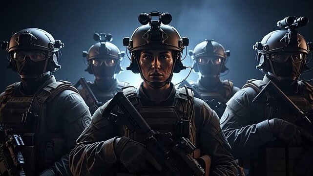 Special operations team in tactical gear.