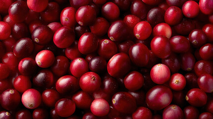Fresh Cranberries Close-Up with Water Drops