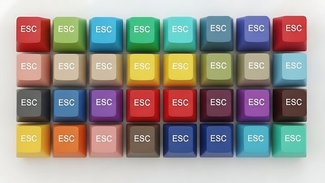 Colorful esc keycaps collection