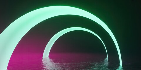 Illuminated neon tunnel