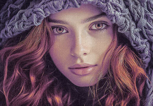 Orange And Purple Cinematic Texture Sharpening Photo Effect