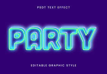 Green And Blue Neon Glow Text Effect Tube Light Font