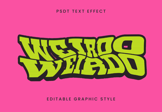 Green And Black Funky Distorted Text Effect Wavy Bold Outline Font