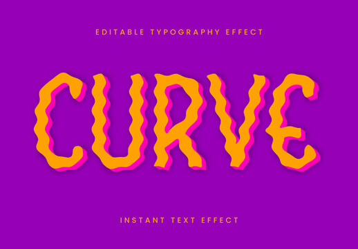 Orange and Pink Wavy Distortion Text Effect Groovy Ripple Font