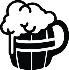 Beer . Beer cup . Beer Silhouette . Beer icon vector Design