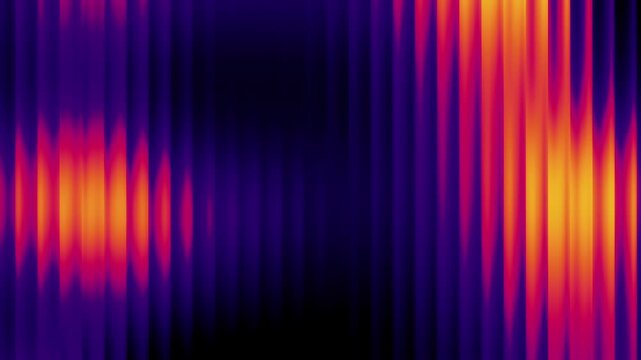 Fractal distortion of gradient neon waves in rippled glass stripes. Blending glowing color liquid flow. Dynamic color visual effect in fractal glass. 3d render Loop.