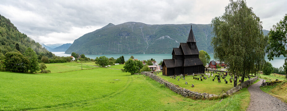 Famous nordic stave church in Urnes, world heritage site