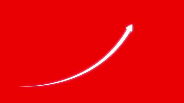 profit arrow rising business growth chart animation economic sales increase symbol on black background