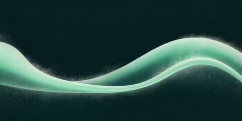 Abstract green wave on black background