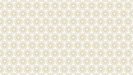 Elegant Gold Islamic Geometry Pattern on White Background