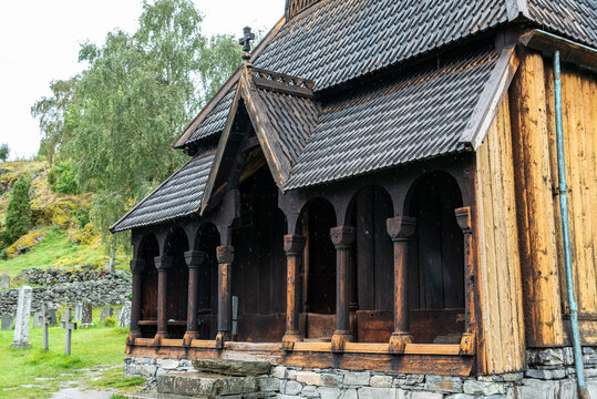 Famous nordic stave church in Urnes, world heritage site