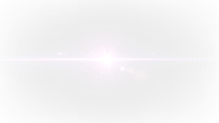 Laser flare effect with bright light on transparent background for graphic design use or digital art projects © tanandaa